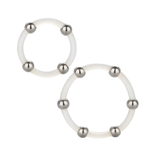 Steel Beaded Silicone Ring Set